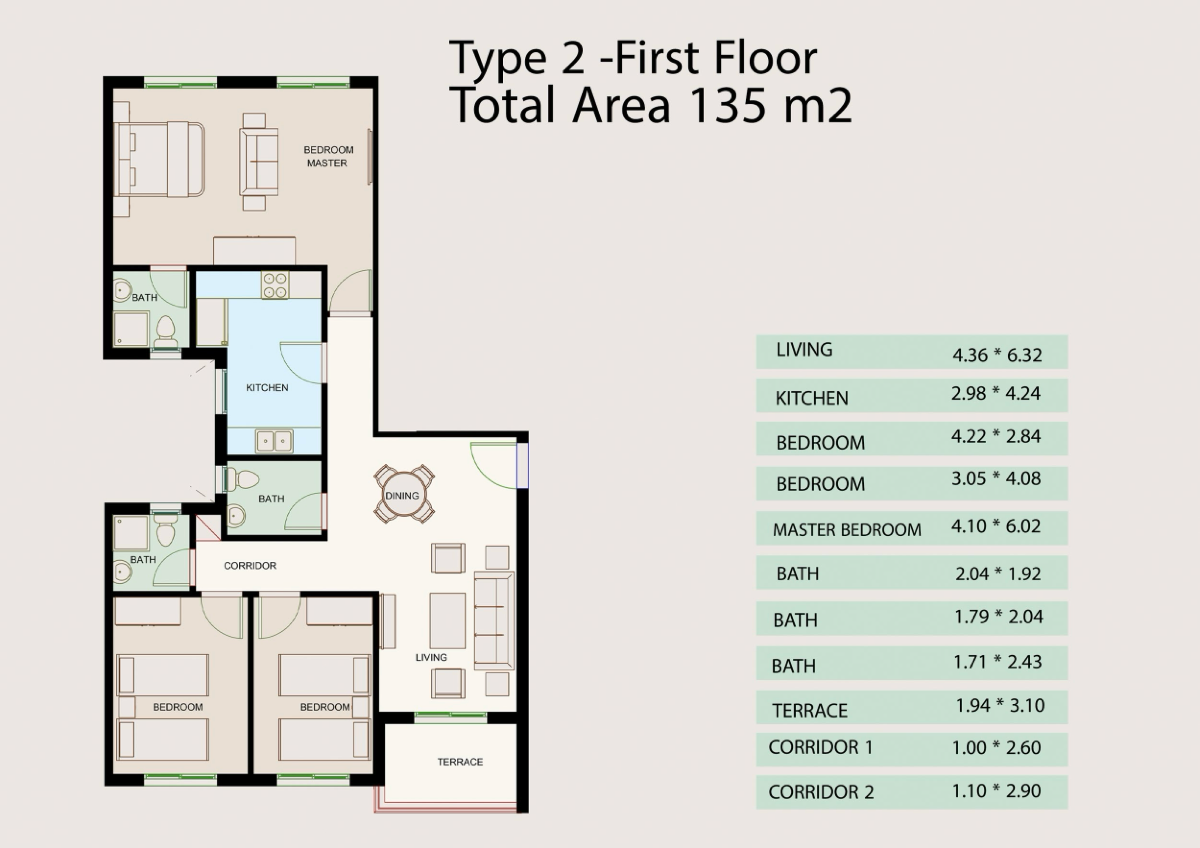 First Floor 135m²