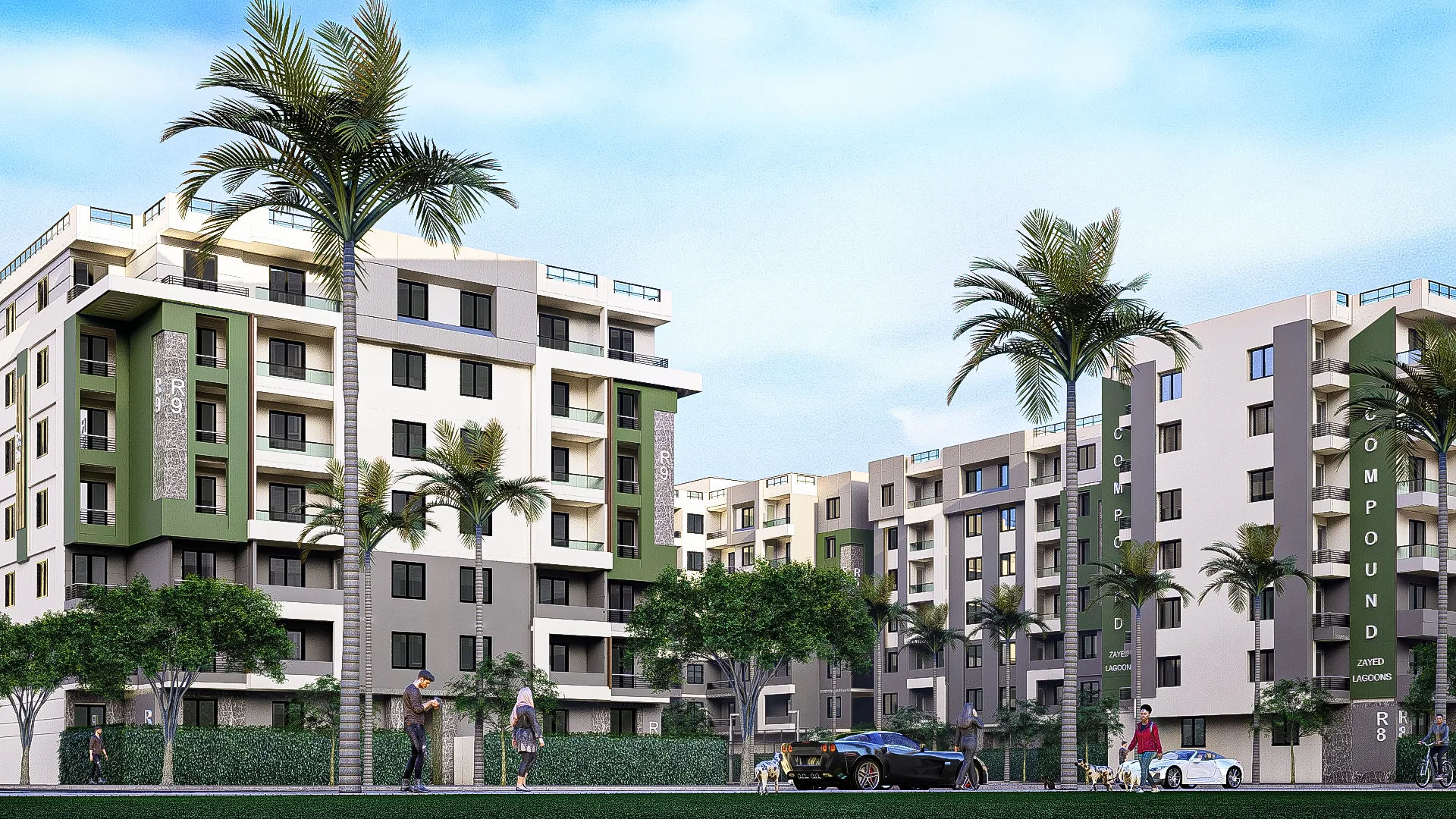 Zayed Lagoons – Compound Entrance & Boulevard