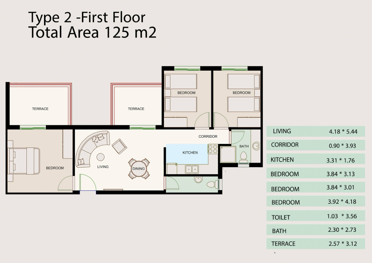 First Floor 125m²