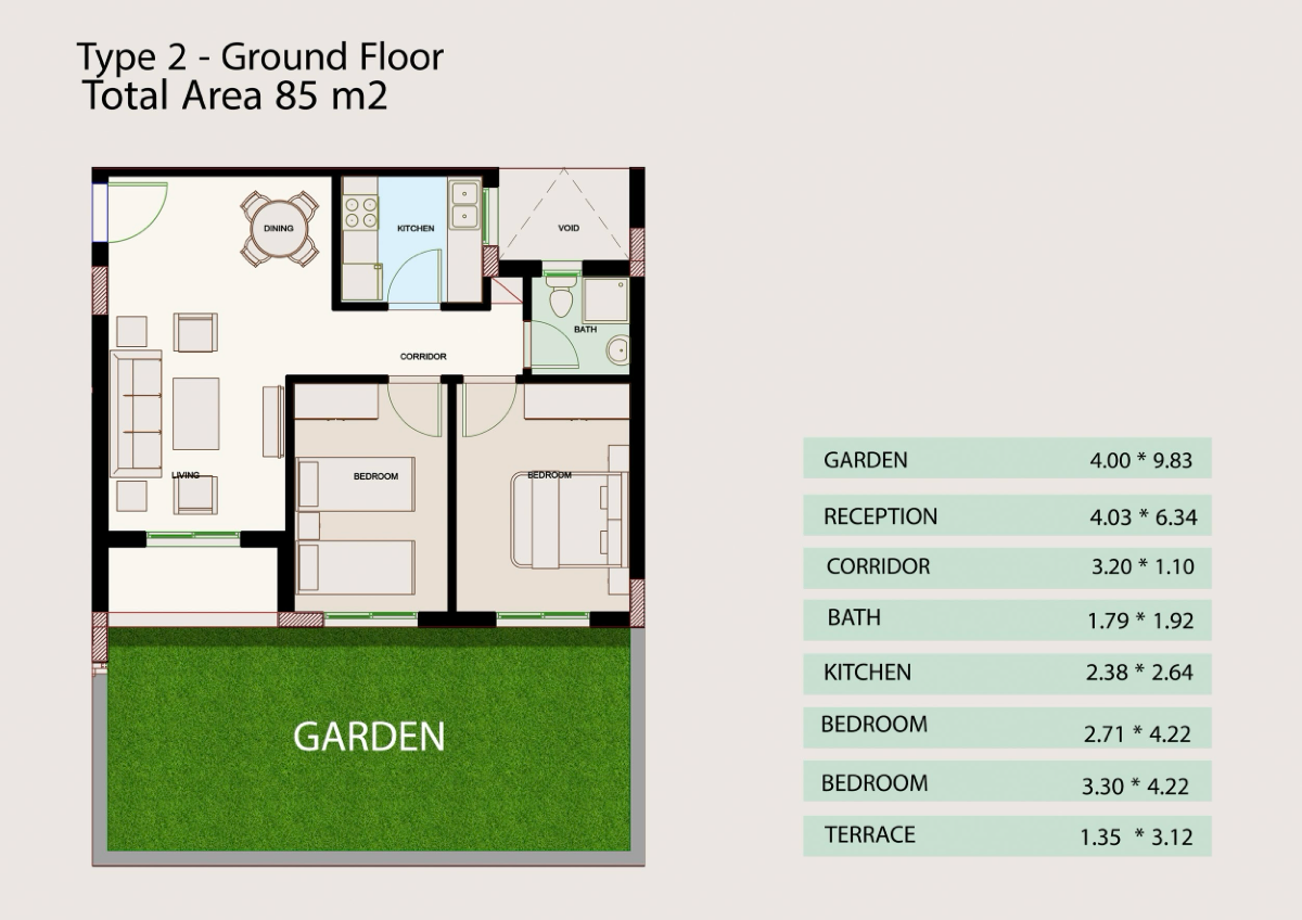 Ground Floor 85m²