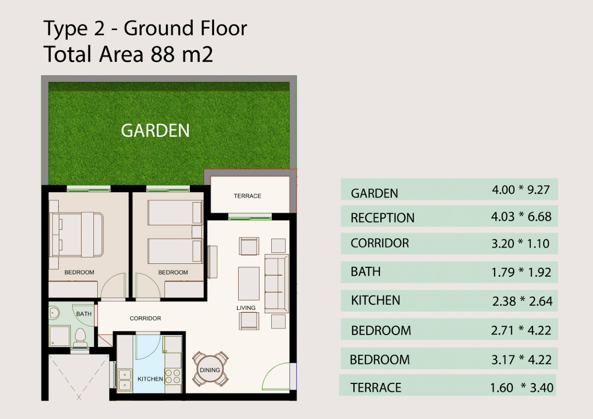 Ground Floor 88m²