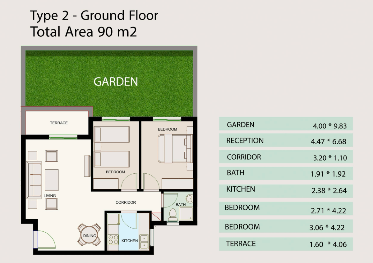 Ground Floor 90m²